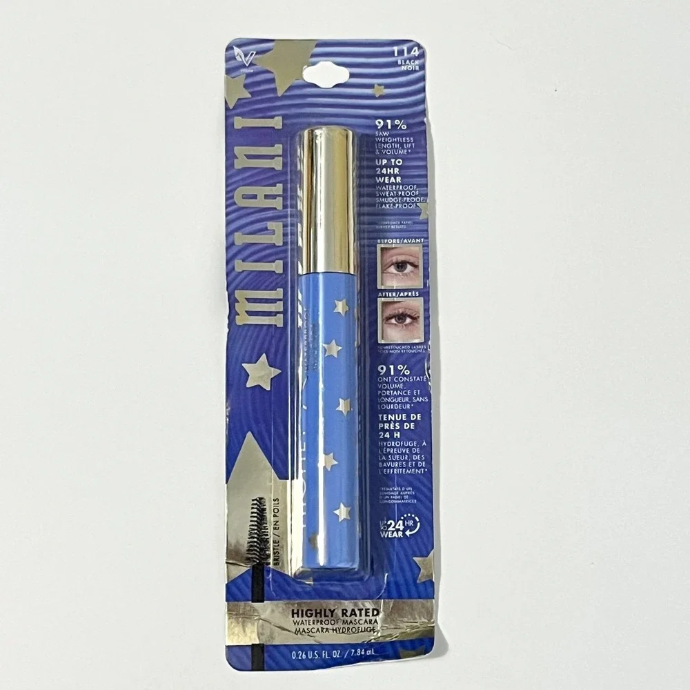 Milani Highly Rated Waterproof Volumizing Mascara Lash Lift #114 BLACK 0.26oz